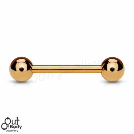 316L Steel Straight Barbell W/ IP Rose Gold In Mix Sizes