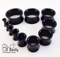 Acrylic Double Flare Saddle Fit Black Tunnel