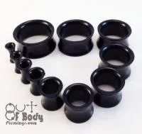 Acrylic Double Flare Saddle Fit Black Tunnel