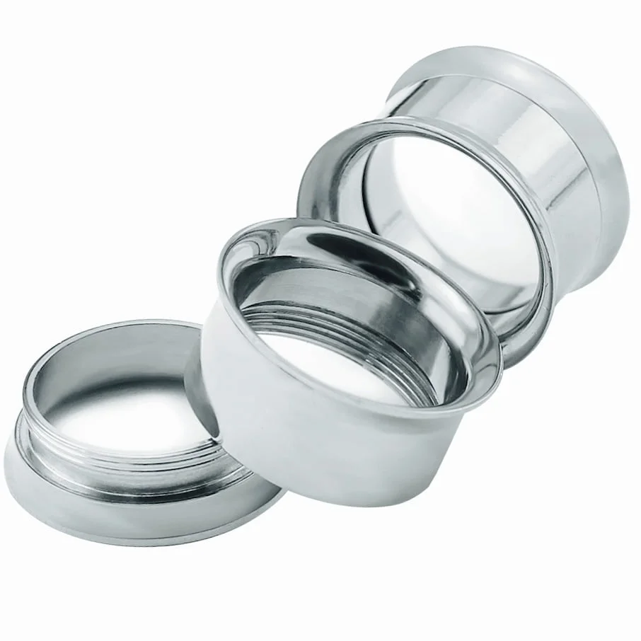 316L Steel Double Flare Plain Threaded Tunnel
