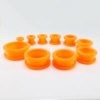 Acrylic Threaded Double Flare Tunnel In Orange