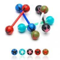 Acrylic Star Ball With Flexible PTFE Tongue Nipple Barbell