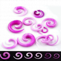 Acrylic Spiral Two Tone Taper W/ Purple & White Swirl