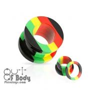 Acrylic Jamaican Raster Stripe Threaded Tunnel