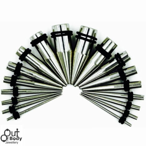 316L Surgical Steel Tapers W/ 2 Silicon O-Rings