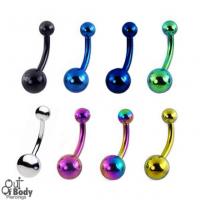 316L Surgical Steel Titanium Anodised Mix Colour Belly Rings