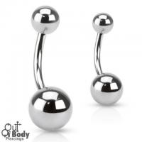 316L Surgical Steel Basic Navel/ VCH Ring Curved Barbell