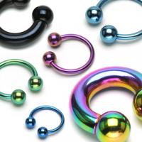 316L Steel Horseshoe/ Circular In IP Colours With Ball