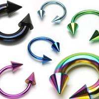 316L Steel Horseshoe/ Circular In IP Colours W/ Cone