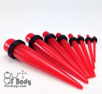 Taper in Red Acrylic With O Rings In Single Or 9PC Kit