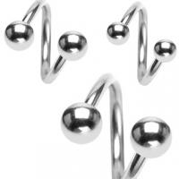 316L Surgical Steel Twist Barbell Mix Size Ring W/ Balls