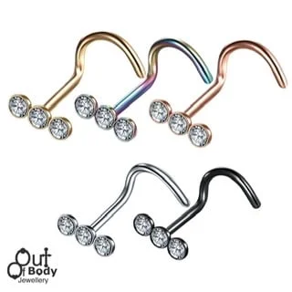 Crystal Jewelled Trilogy Nose Screw