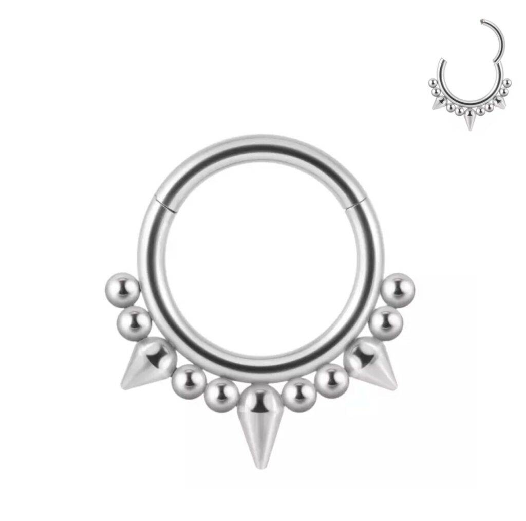 Hinged Segment Ring with Cone and Bead Row