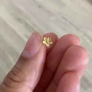 Ear Cartilage, Lip Labret Bioplast Stud with Push Fit Flower Top - Image 2