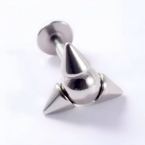 316L Surgical Steel Cone and Ball Top Labrets with 2 Bonus Bars - Image 3