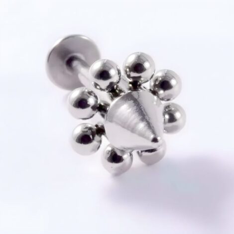 316L Surgical Steel Cone and Ball Top Labrets with 2 Bonus Bars - Image 4