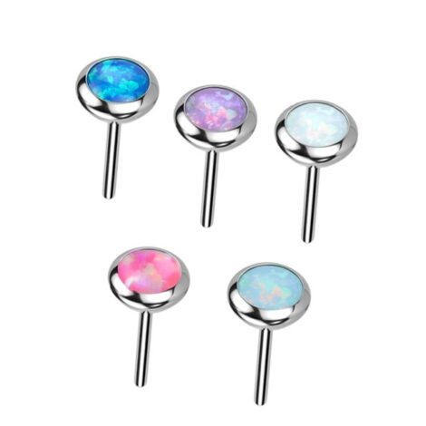 16G Labret Monroe with Threadless Push In Opal Top - Image 2