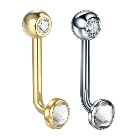 Titanium Christina VCH L Bent Barbell with Jewelled Ends - Image 4