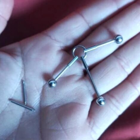 Triple Bar and Connector Ring Industrial Barbell w/ Bonus Bars - Image 5