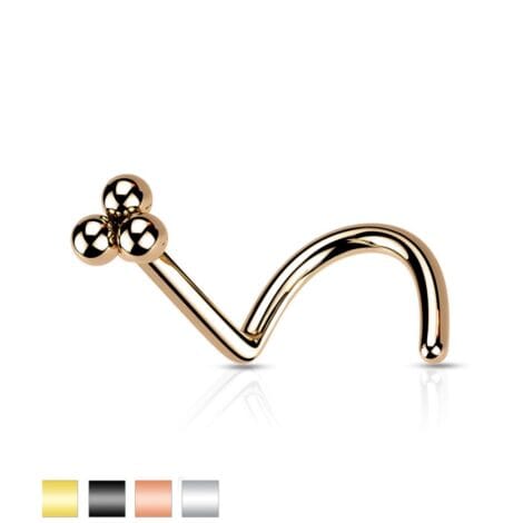 3 Ball Cluster Top Nose Screw Ring