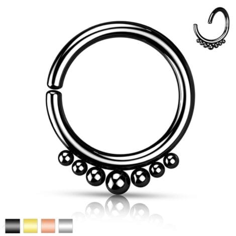 Hoop Ring All 316L Surgical Steel Bendable with Balls for Cartilage, Nose, Septum