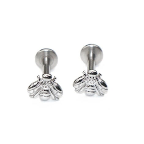 Ear Cartilage Labret with Little Busy Bee Top All 316L Surgical Steel - Image 5