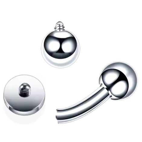 Titanium Curved Barbell with Flat Gem Top Christina/ VCH Piercing - Image 3