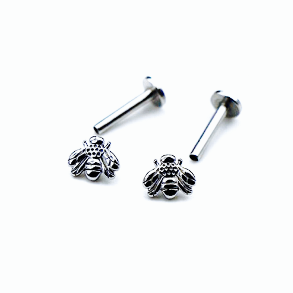 Ear Cartilage Labret with Little Busy Bee Top All 316L Surgical Steel