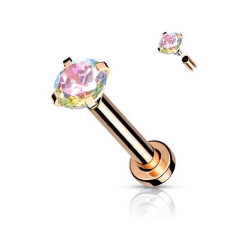 16G Vitrail AB Clear Prong CZ Top with Micro Base Labret Monroe with - Image 5