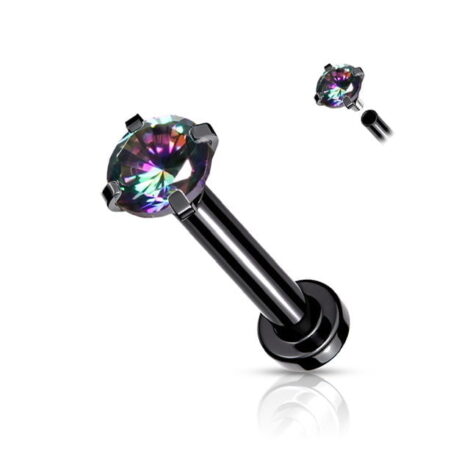 16G Vitrail AB Clear Prong CZ Top with Micro Base Labret Monroe with - Image 3