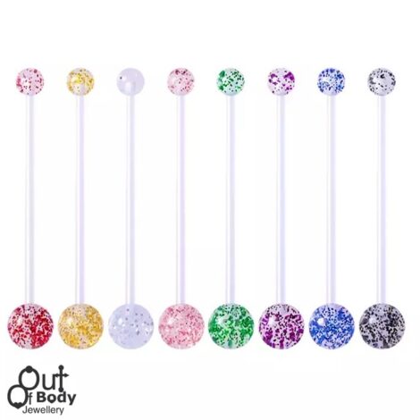 BioFlex Pregnancy Belly Ring with Glitter Balls