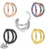 Hinged Segment Ring with Triple Row Cuff for Cartilage Septum