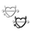 Cheeky Devil Heart Shield Pairs of Nipple Rings