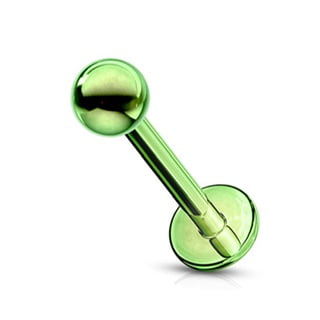 Ear Cartilage Labret Flat Back Stud With Ball Top In PVD Colours - Image 7