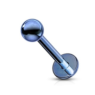 Ear Cartilage Labret Flat Back Stud With Ball Top In PVD Colours - Image 8