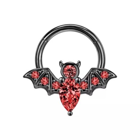 Bat Labret with CZ Set Top Cartilage Lobe Halloween Earring - Image 6