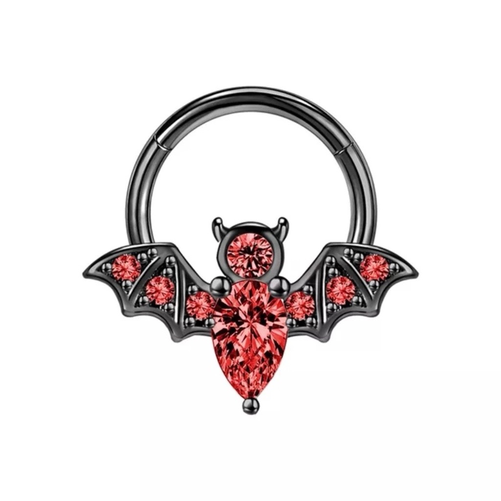 Bat Labret with CZ Set Top Cartilage Lobe Halloween Earring