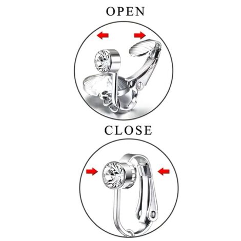 Fake Clip On Belly Ring with Gem Ball and Dangling Gem Circle - Image 2