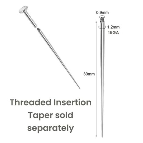 Ear Cartilage Labret Stud Threaded with Flat Comma Top - Image 3