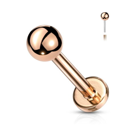 Ball Top Threadless Push in Pin, Labret Cartilage Stud PVD Colours - Image 4