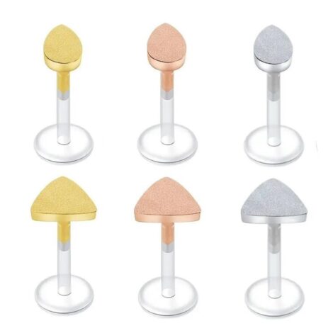 Ear Cartilage, Lip Labret Bioplast Stud with Frosted Tops