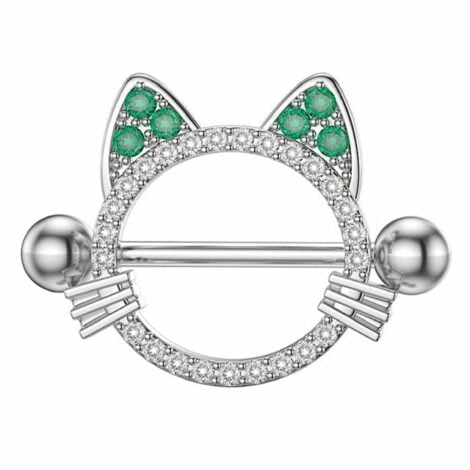 Cat’s Whiskers Crystal Lined Shield Nipple Ring Pairs