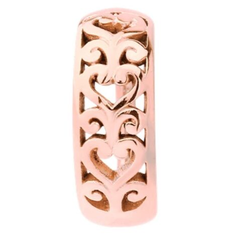 316L Surgical Steel Clicker Navel Belly Ring with Heart Filigree - Image 5