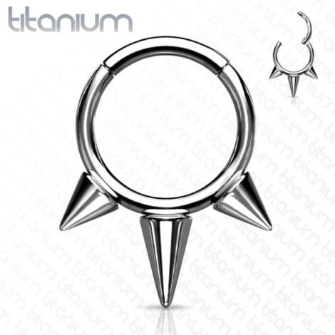 Titanium Hinged Segment Ring with Cones and Long Spike