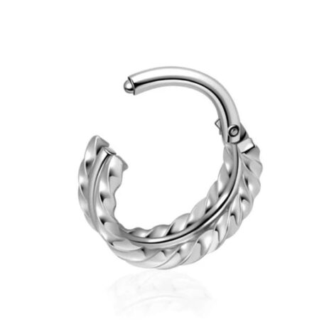 Twisted Triple Row Hinged Ring Cuff Cartilage Earring - Image 2