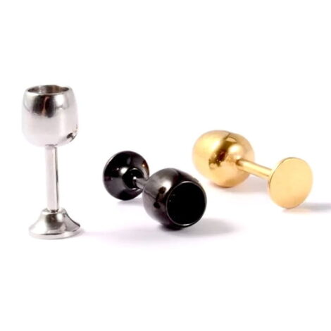 Wine Glass Labret Cartilage Helix Stud - Image 4