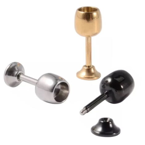 Wine Glass Labret Cartilage Helix Stud - Image 2