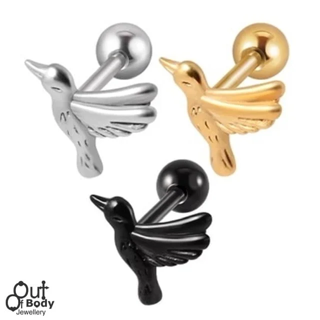 Ear Cartilage Barbell with Soaring Dove Top