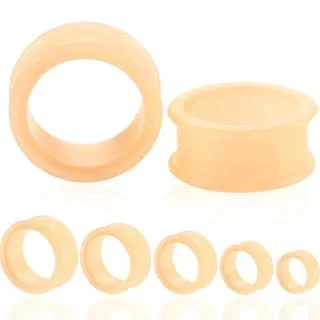 Silicone Double Flat Flare Hider Tunnel Pairs in Skin Tone