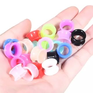 thumbnail image 2 of Lex & Lu Soft Silicone Double Flare Tunnel Plugs – Large Sizes 1 1/8" To 2" – Earskin Style 2 of 2
